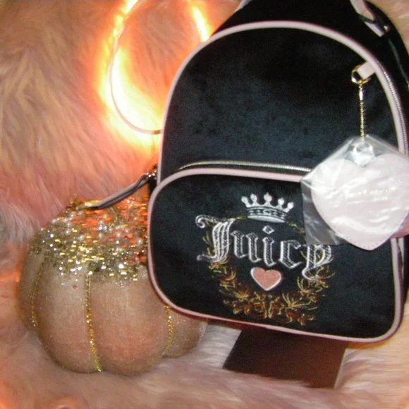 Juicy Couture Velvet Brown Backpack with Gold Keychain Juicy Couture | Bags | Juicy Couture Brown Backpack With  main image 2